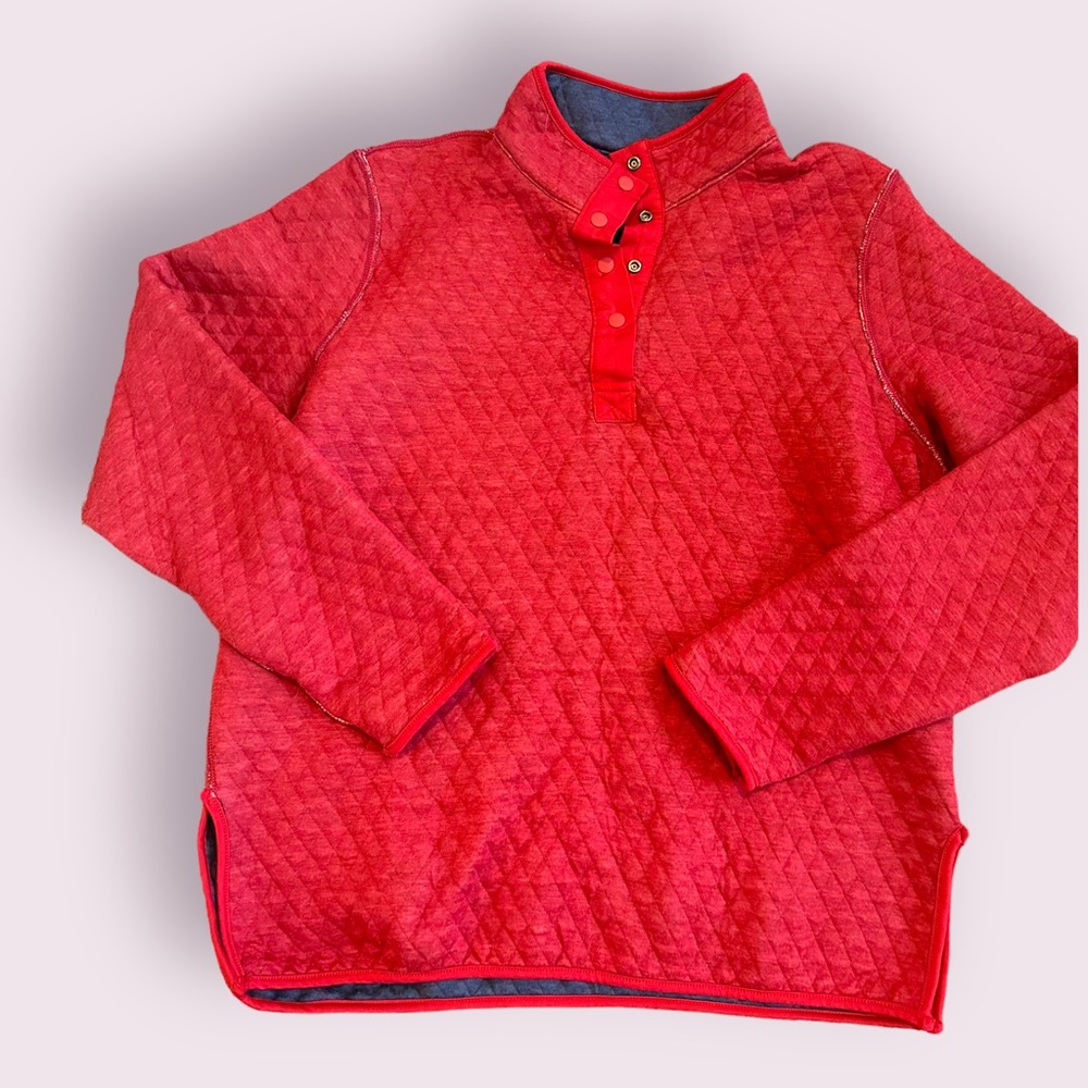 EUC Marine Layer Size XL Navy Red Quilted Reversible pullover sweatshirt